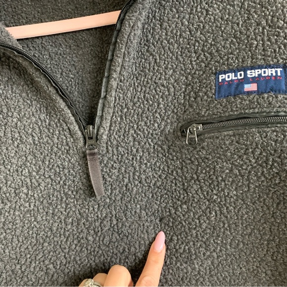 Vintage 90s Polo Ralph Lauren Sport Fleece Jacket Men’s XL Gray 1/4 Zip Logo USA - Picture 9 of 14